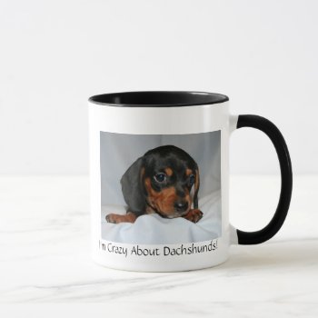 Black/brown Dachshund Pup Mug by kokobaby at Zazzle