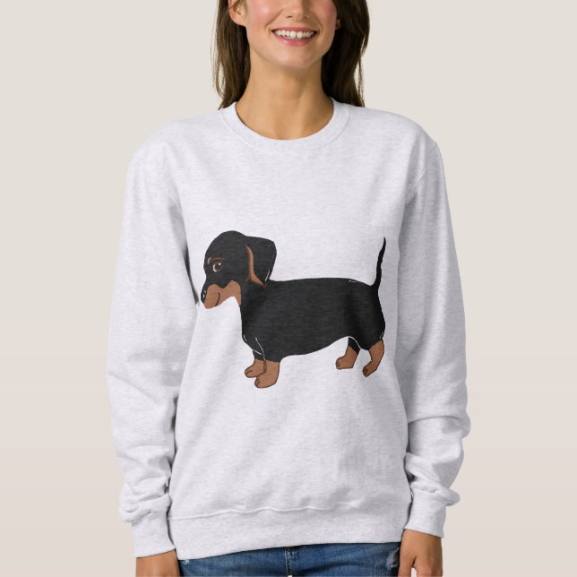 Black & Brown Dachshund Women's Sweatshirt (Front)