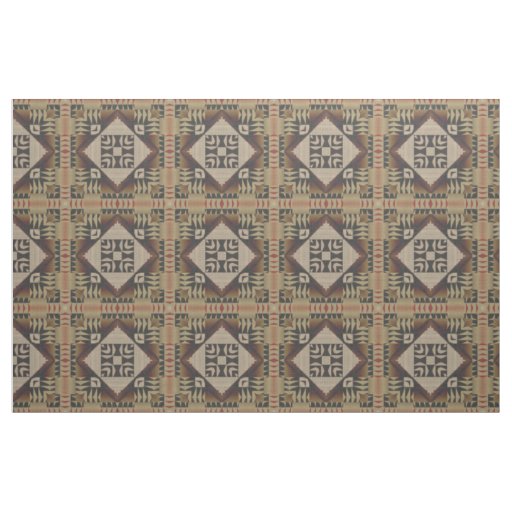 Black Brown Dark Red Taupe Beige Ethnic Look Fabric