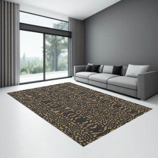 Black Brown Geometric Modern Abstract Indoor Rug
