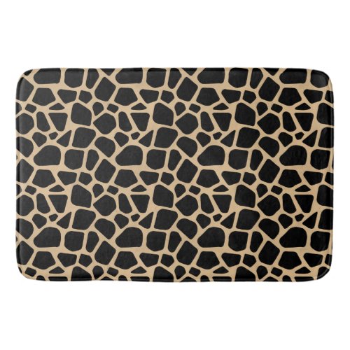 Black Brown Giraffe Print Bath Mat