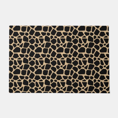 Black Brown Giraffe Print Doormat