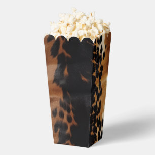 Black Brown Gold Cowhide Favor Boxes