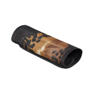 Black Brown Gold Cowhide Luggage Handle Wrap