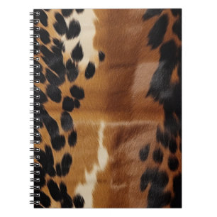 Black Brown Gold Cowhide  Notebook
