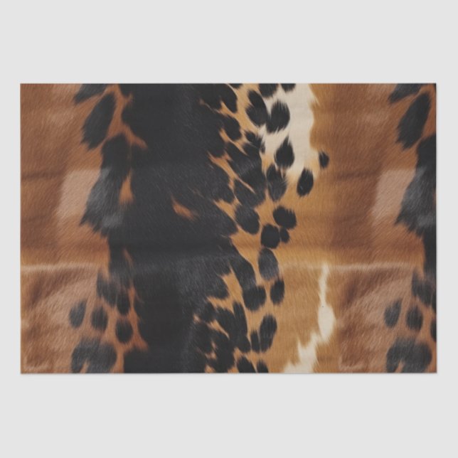 Black Brown Gold Cowhide  Tissue Paper (Front)