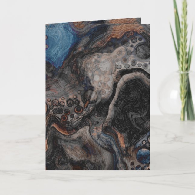 Black, Brown, Gray and Blue Abstract Modern    Card (Front)