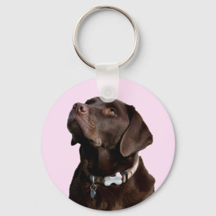 Black Brown Labrador Retriever Puppy Dog Keychain