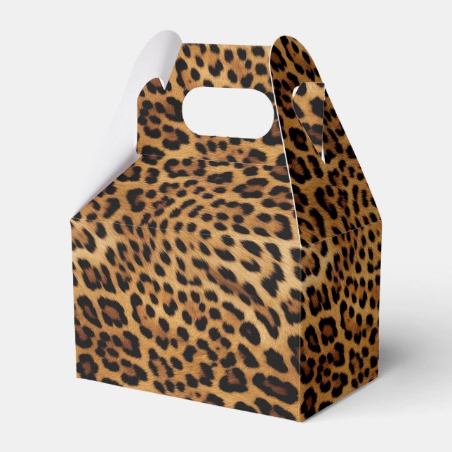 Black Brown Leopard Favor Box (Front Side)