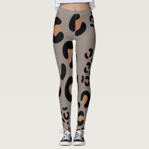 Black & brown leopard woman's leggings