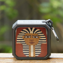 Black Brown Pharaoh King Tut Artisan Crochet Print Bluetooth Speaker