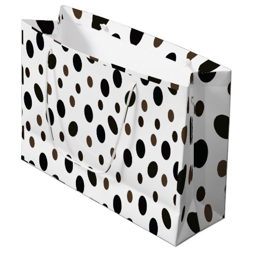 Black Brown Polka Dot Large Gift Bag