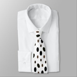 Black Brown Polka Dot Neck Tie
