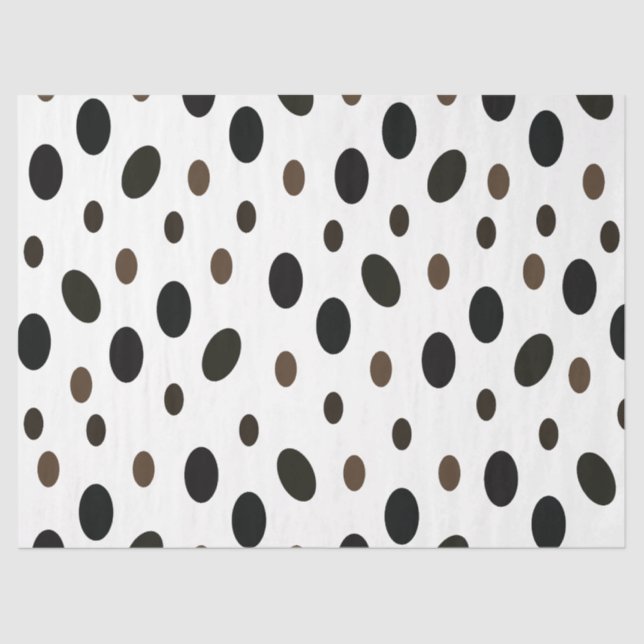 Black Brown Polka Dot Tissue Paper (Front)
