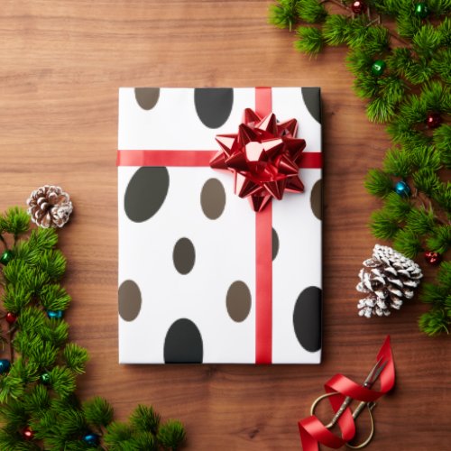 Black Brown Polka Dot Wrapping Paper