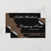Black & Brown Stained Glass Tile Business Cards (Front/Back)