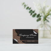 Black & Brown Stained Glass Tile Business Cards (Standing Front)