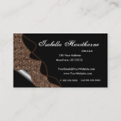Black & Brown Stained Glass Tile Business Cards (Back)