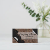 Black & Brown Stained Glass Tile Business Cards 2 (Standing Front)