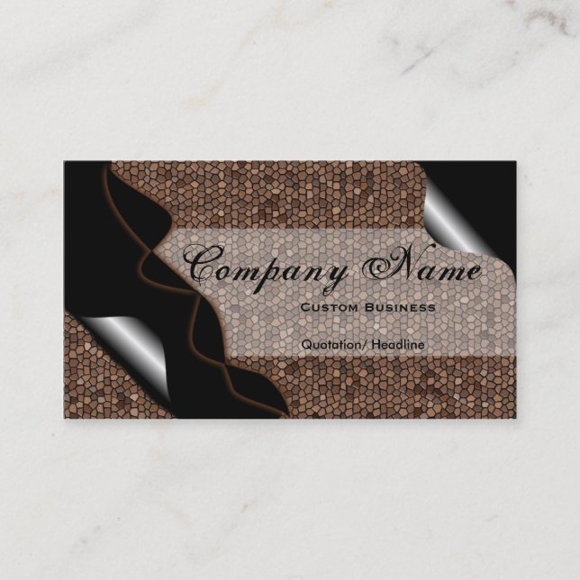 Black & Brown Stained Glass Tile Business Cards 2 (Front)