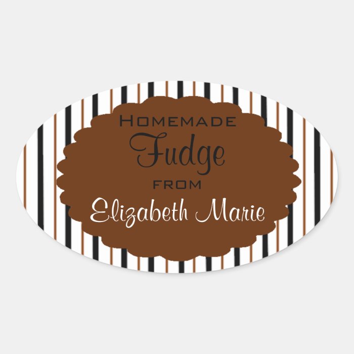 Black & Brown Stripes Homemade Oval Sticker