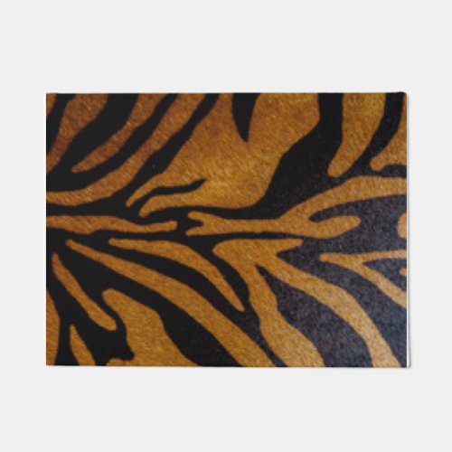 Black  Brown Tiger Pattern Design Doormat