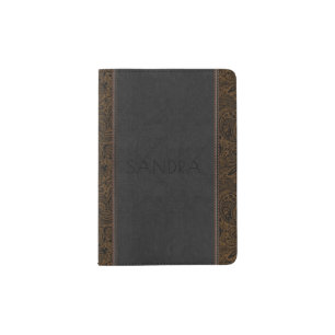 Black & Brown Vintage Leather Passport Holder