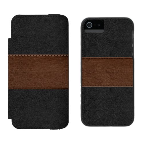 Black  Brown Vintage Leather Texture iPhone SE55s Wallet Case