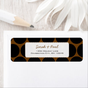 Black & Brown Whimsical Dots Return Address Label