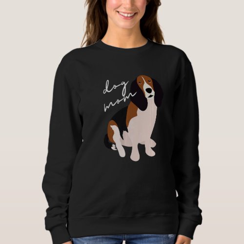 Black Brown  White Basset Hound Dog Mom Woman Sweatshirt