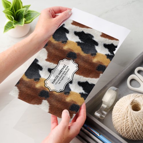 Black Brown White Cowhide Pattern Envelope Mailers