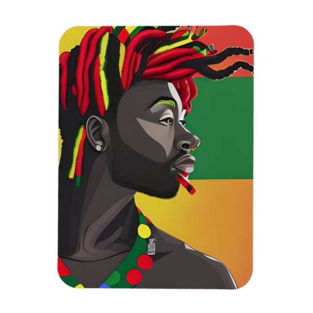 Black Bruh African American Man Juneteenth King Magnet (Vertical)