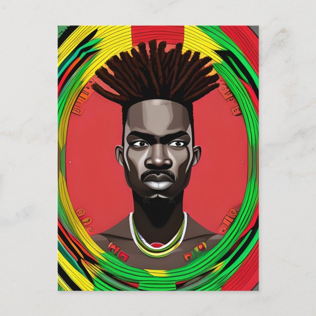Black Bruh African American Man Juneteenth King Postcard (Front)