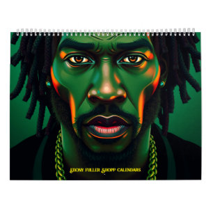 Black Bruh Green with Envy Africa African Man Locs Calendar