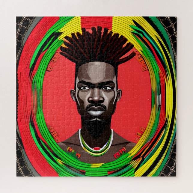 Black Bruh Melanin Dad Juneteenth King African Son Jigsaw Puzzle (Horizontal)