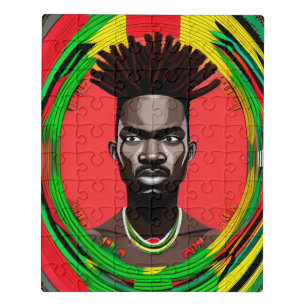 Black Bruh Melanin Dad Juneteenth King African Son Jigsaw Puzzle