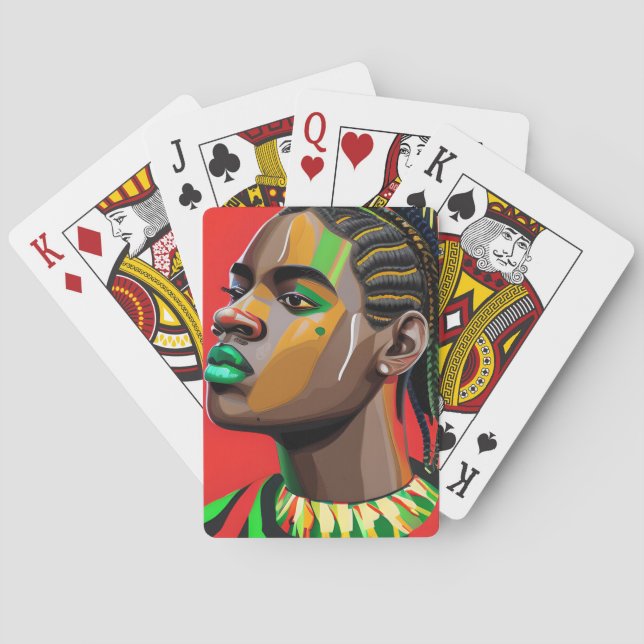 Black Bruh Melanin Dad Juneteenth King African Son Poker Cards (Back)