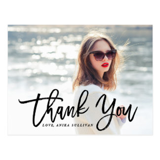 Black Brush Calligraphy | Graduation Thank You Postcard