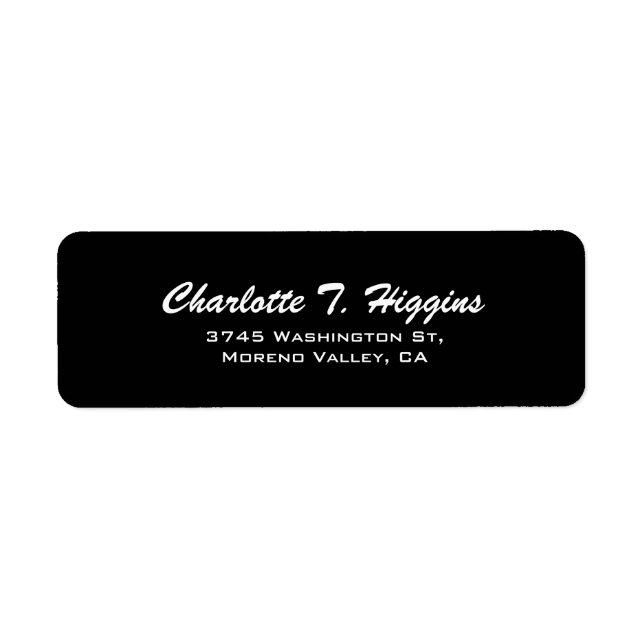 Black Brush Script Elegant Minimalist Modern Label (Front)