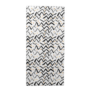 Black Brush Strokes & Dots Pattern Cloth Napkin
