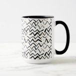 Black Brush Strokes &amp; Dots Pattern Mug