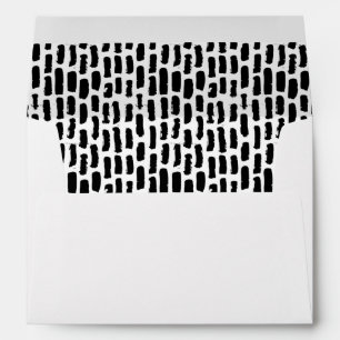 Black Brush Strokes Pattern Envelope