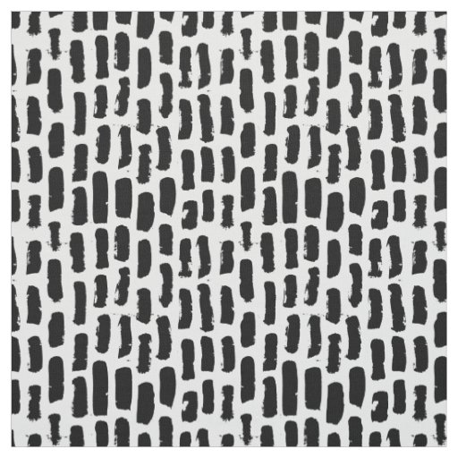 Black Brush Strokes Pattern Fabric