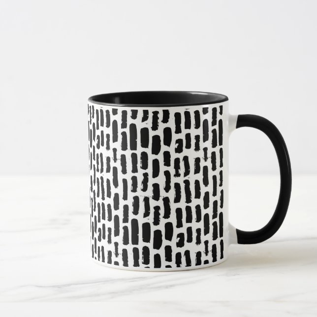 Black Brush Strokes Pattern Mug (Right)
