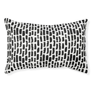 Black Brush Strokes Pattern Pet Bed