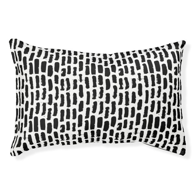 Black Brush Strokes Pattern Pet Bed (Front)