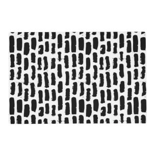 Black Brush Strokes Pattern Placemat