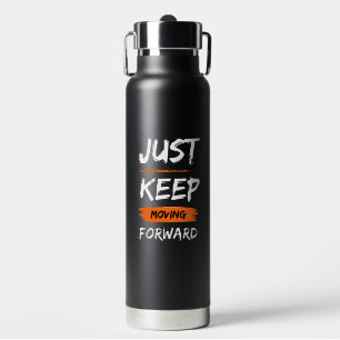 Black Brush Style Inspirational Quote Water Bottle