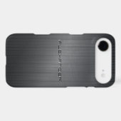 Black Brushed Aluminum Metal Look Pattern Case-Mate iPhone Case (Back (Horizontal))