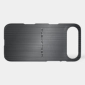 Black Brushed Aluminum Metal Look Pattern Case-Mate iPhone Case (Back (Horizontal))